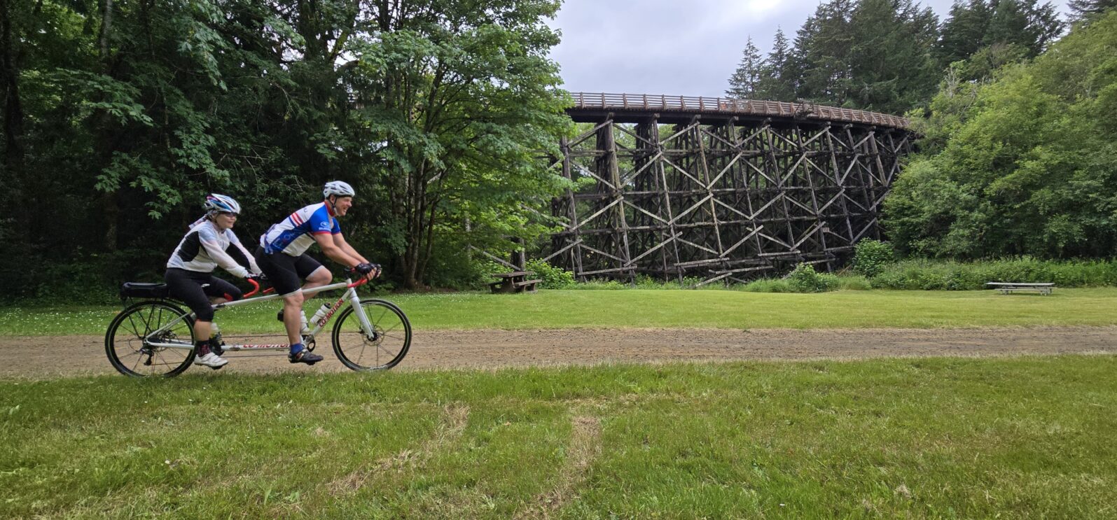Kate and Jeff Lange under the Buxton Trestle