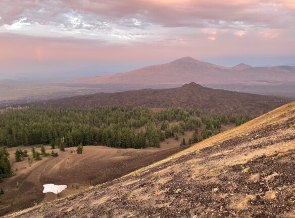 Sunrise Little Belknap and Black Crater 8.4.2024